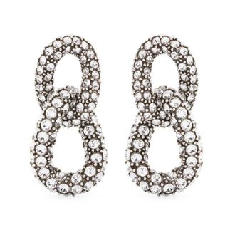 Isabel Marant Isabel Marant, Earrings, female, Gray, Size: ONE SIZE Crystal Embellished Double Layer Earrings