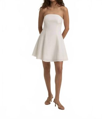 Favorite Daughter Favorite Strapless Linen Mini Dress In Bright White