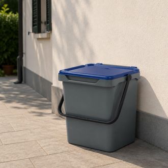 Dmora Papelera De Polipropileno Para Recolecci&oacute;n Separada, Contenedor De Residuos 30l, 100% Made In Italy, 40x31h39 Cm, Color Azul - Dmora