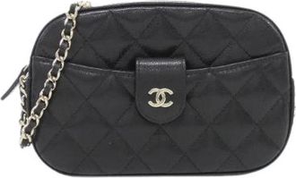 Chanel Pre-owned Timeless Classic Caviar Skin Chain Wallet - Dames - Vintage Schoudertas - Zwart - ONE Size - Leer - Vintage