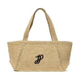 Patou Trapeze Tote Bag - female - Patou - Shopping Bags - Beige - ONE SIZE - Bags