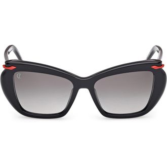 Christian Louboutin 53mm Geometric Sunglasses in Black Gold /Zeiss Smoke Lens at Nordstrom