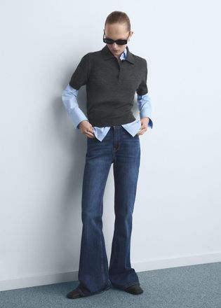 Mango Jeans Violeta flare vita alta blu scuro - Donna - 36 - MANGO