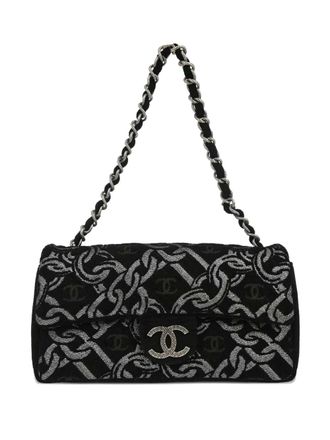 Chanel 2006 chain print tote bag - women - Canvas - One Size - Black