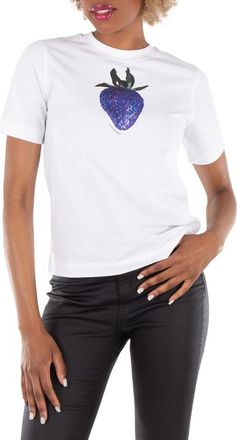 Burberry Strawberry Print Crewneck Cotton T-Shirt, Size X-Small