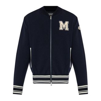 Moncler Light Jackets, female, Blue, Size: S Jacket with logo