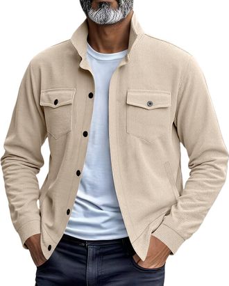 Generic Mens Jacket Jackets Smart Casual for Men Uk Soft Shells Waterproof Lightweight Bomber Varsity Coat Black Fleece Mens Military Windbreaker with Multi P