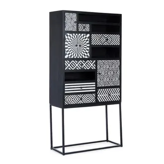 BIZZOTTO Credenza janesh 4 Ante, 6 Cassetti, Con Struttura In Legno Di Mango, Stile Moderno