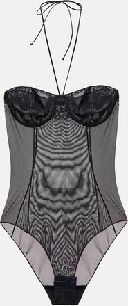 Oséree Halterneck mesh bodysuit