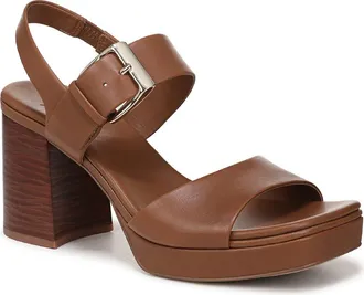 Naturalizer Phillipa Block Heel Sandal in English Tea Brown at Nordstrom, Size 5.5