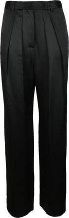 Rochas Elegante Wijde Broek - Dames - Wijde Broeken - Zwart - XL - Rayon - Broeken