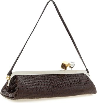 Jacquemus Womens Clutch Brown Goat Leather