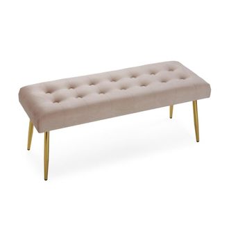 VERSA Banco pie de cama en poliester beige