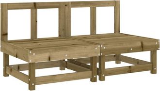 vidaXL Sof&aacute;s Centrales De Jard&iacute;n 2 Uds Madera De Pino Impregnada Vidaxl