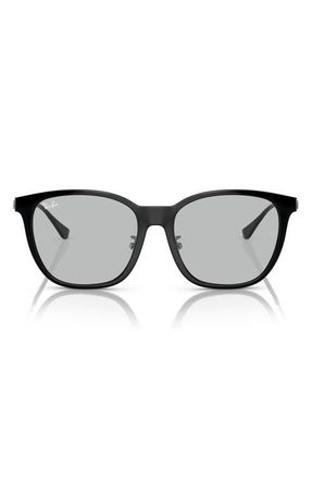Ray-Ban 55mm Square Sunglasses in Black /Light Grey at Nordstrom