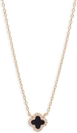 Argento Vivo Black Onyx Clover Pendant Necklace in Gold at Nordstrom