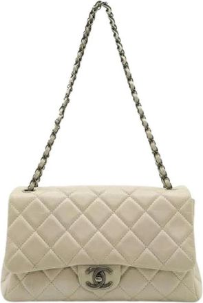 Chanel Pre-owned Vintage Shoulder Bag - Dames - Vintage Schoudertas - Beige - ONE Size - Leer - Vintage