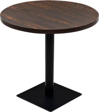 vidaXL Vidaxl - Bistro Table mdf and Steel Round 80x75 cm Dark Ash