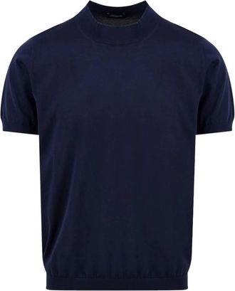 Drumohr T-shirt D0Gn 121 - Heren - T-shirts - Blauw - L - Tops