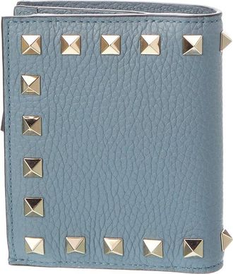 Valentino Rockstud Grainy Leather Card Case