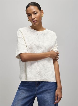 Contemporaine Womens 100% reprocessed cotton textured sweater
