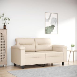 vidaXL Sof&aacute; De 2 Plazas De Tela De Microfibra Beige 120 Cm Vidaxl