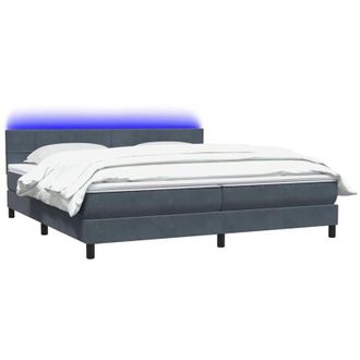 vidaXL Cama Box Spring Con Colch&oacute;n Terciopelo Gris Oscuro 180x210 Cm Vidaxl