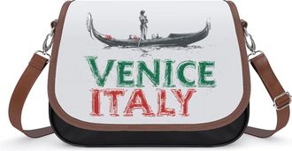 Generic Venice Italy Crossbody Bag Womens Handbag PU Message Bags Shoulder Purse with Adjustable Strap