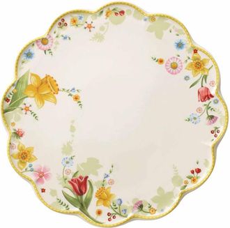 Villeroy & Boch Spring Awakening Vassoio Per Dolci E Torte Giallo,verde, Piatto Per Torta, Pasqua Decorazioni, Porcellana Premium