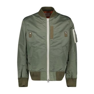sacai Jassen, Heren, Groen, M, Nylon, Nylon Twill Bomberjack