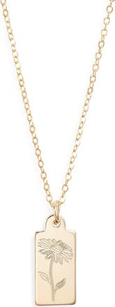 Set & Stones Tawney Birth Flower Pendant Necklace in Gold/april at Nordstrom