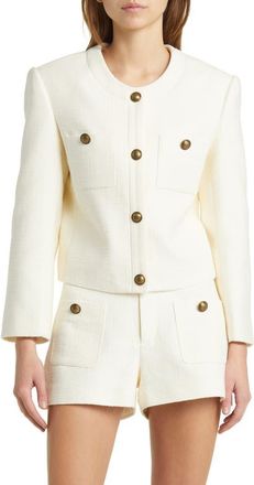 Frame Denim Collarless Jacket in Cream at Nordstrom Rack, Size Large