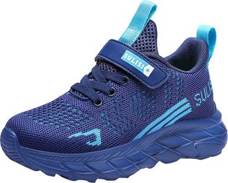 Generic Boys Running Sneakers Tennis Shoes Trainers Men Sport Shoes Lightweight Breathable Athletic Walking Toddler Boys Canvas Shoes (Blue, 3.5 Big Kids)