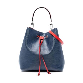 Louis Vuitton Pre-owned Bucket Bags, female, Blue, Size: ONE SIZE Pre-owned Drawstring Shoulder Bag