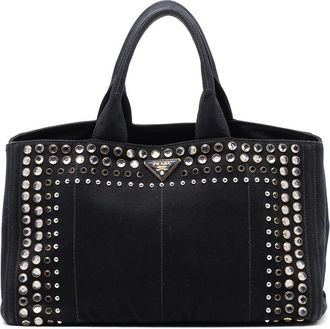 Prada Pre-owned Prada Large Canvas Canapa Bijoux Satchel Ladies LU8E904S1XSILFS0