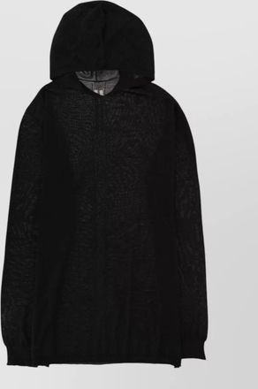 Rick Owens long sleeve hood knit top rib cuffs