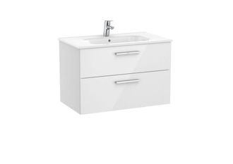 Roca Roca - Unik - Mueble Base 2 Cajones + Lavabo Color: Blanco - Medidas: 805x453x515 Mm