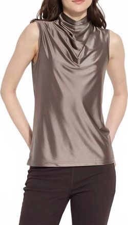 Lyss&eacute; Irina Satin Jersey Turtleneck Top In Ash