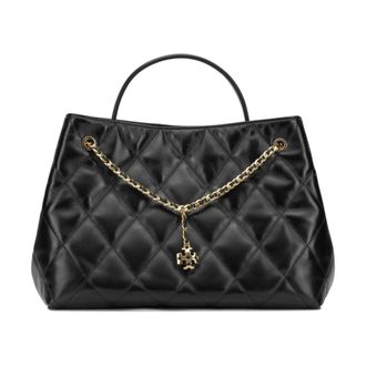 Tory Burch Borsa a mano in pelle di agnello trapuntata a rombi - - Bags - Donna - Nero - ONE SIZE