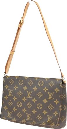 Louis Vuitton Musette Tango Monogram Canvas Brown Canvas Handbag (Pre-Owned)