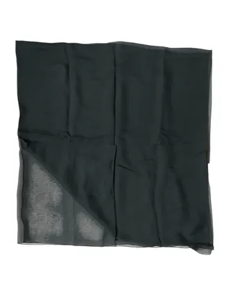 Dolce & Gabbana Dark Green Silk Neck Wrap Foulard Womens Scarf
