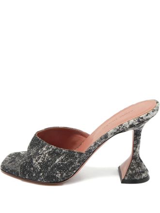 Amina Muaddi Iupita denim sandals - Grey