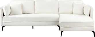 Beliani Beliani - Modern Corner Sofa Left Hand Boucle Pillow Back Scatter Cushions Off-White Altan