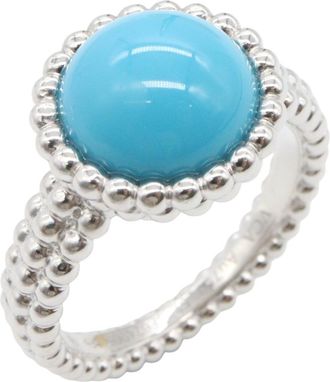 Van Cleef & Arpels Silver Blue White Gold (18K) Band Ring (Pre-Owned)