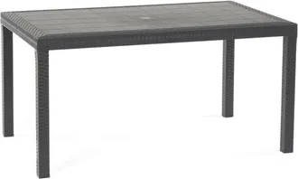 Dmora Mesa Exterior de Resina Negro Antracita 150x90x74 cm