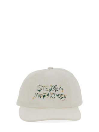 Stella McCartney White Embroidered Baseball Hat