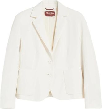 Max Mara Ginseng Jas - Dames - Blazers - Wit - S - Polyester - Jassen