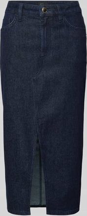 s.Oliver Black Label Regular Fit Jeansrock mit Logo-Applikation in Jeansblau, Größe 34