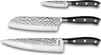 Sabatier Trompette Juego de 3 cuchillos de cocina Negro