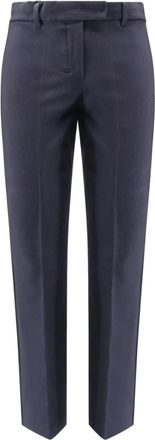 Max Mara Umanita Broeken - Dames - Straight fit broeken - Blauw - M - Katoen - Broeken